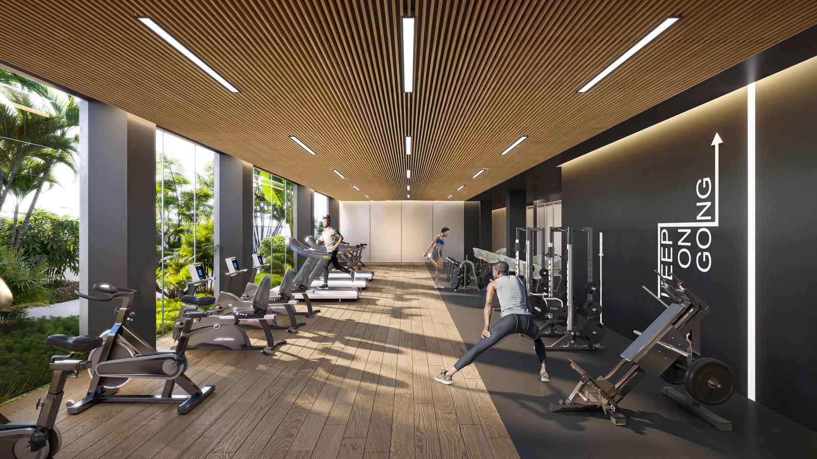 Fully equipped modern gym